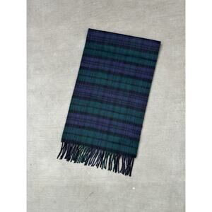 Johnstons of Elgin Scotland Black Watch Tartan 100% Cashmere Fringe Unisex Scarf